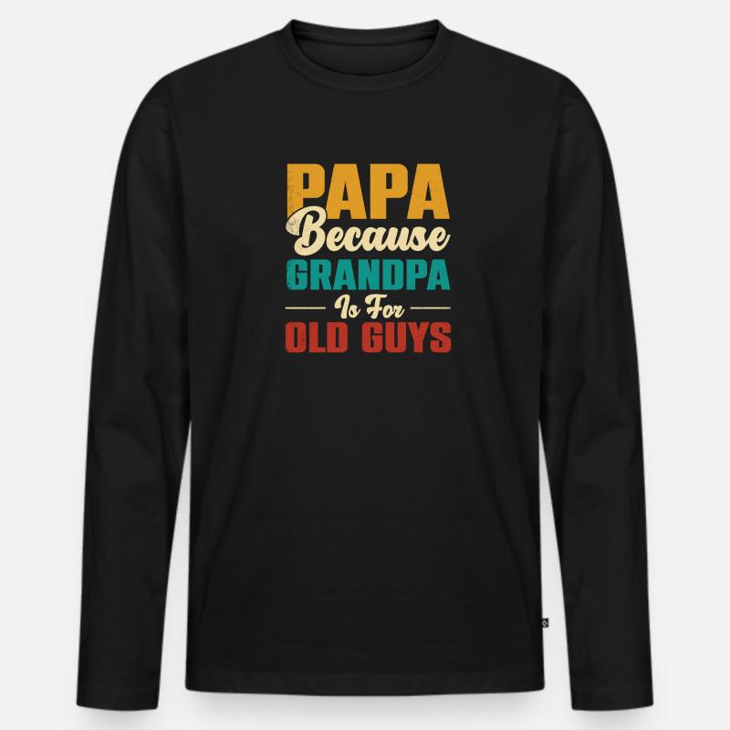 Bester Opa Der Welt - Männer Premium Bio Langarmshirt - Schwarz