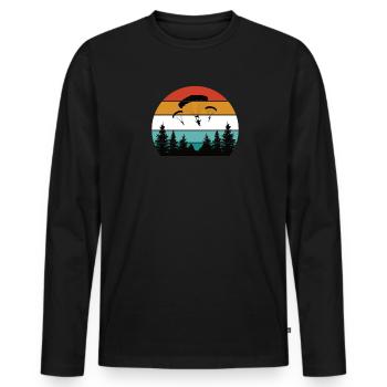 Paragliding Gleitschirmflieger Fallschirm Para - Männer Premium Bio Langarmshirt - Schwarz - Vorne - Nico (187cm)