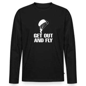 Paragliding Gleitschirmflieger Fallschirm Para - Männer Premium Bio Langarmshirt - Schwarz - Vorne - Nico (187cm)