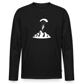 Paragliding Gleitschirmflieger Fallschirm Para - Männer Premium Bio Langarmshirt - Schwarz - Vorne - Nico (187cm)