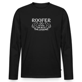Couvreur Dachspengler Plombier de toit Artisanat de toit - T-shirt manches longues Premium bio Homme - noir - Devant - Nico (187cm)