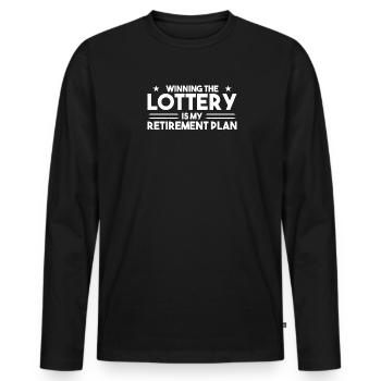 Lotto Pension Pension Plan Lucky Number Retirement - Men's Premium Organic Long Sleeve Shirt - black - Front - Nico (187cm)