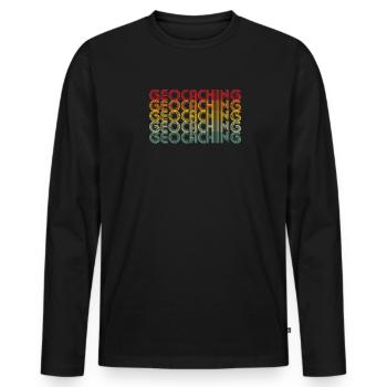 Geocaching Geocacher Geocache - Men's Premium Organic Long Sleeve Shirt - black - Front - Nico (187cm)