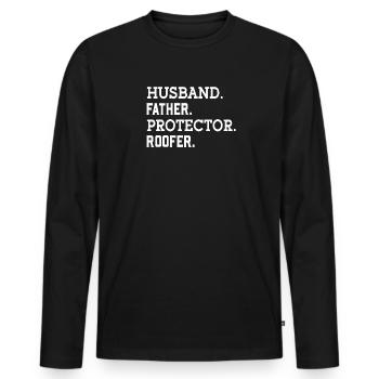 Papa Couvreur Père Toiture Artisanat Toiture Toiture - T-shirt manches longues Premium bio Homme - noir - Devant - Nico (187cm)