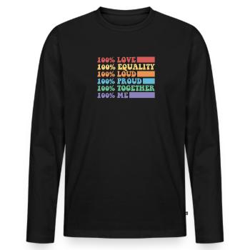 Gay Heart Gay Lesbienne Lesbienne Cadeau - T-shirt manches longues Premium bio Homme - noir - Devant - Nico (187cm)