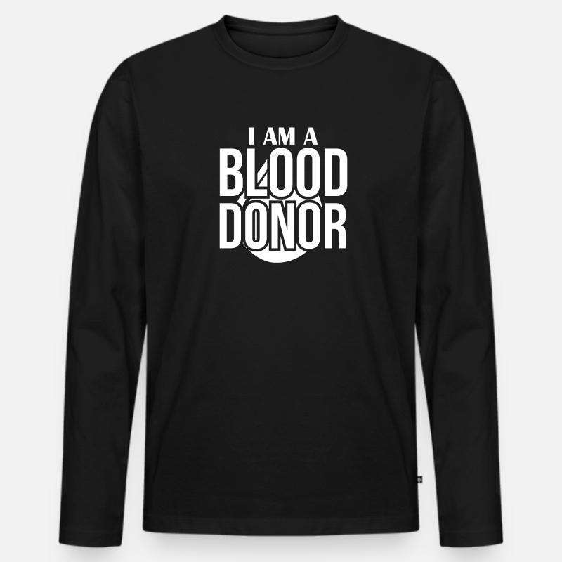 Blutspende Blutspenden Blutspender - Männer Premium Bio Langarmshirt - Schwarz