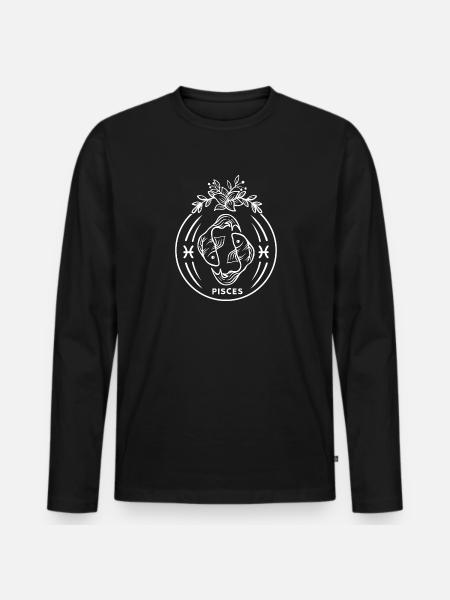 Znak zodiaku Gwiazdozbiór Gwiazdozbiór Astrologia Prezent - Ekologiczna męska koszulka z długim rękawem Premium - czarny