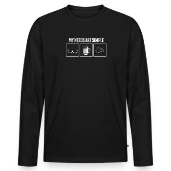 Famille de joueurs Cornhole Sackloch Bean Bag - T-shirt manches longues Premium bio Homme - noir - Devant - Nico (187cm)