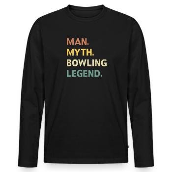 Bowling Cone Spareball Pins Ball Strike - T-shirt manches longues Premium bio Homme - noir - Devant - Nico (187cm)