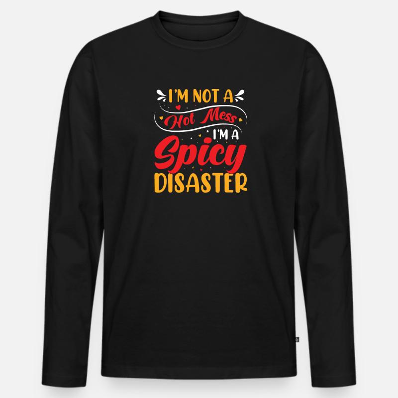 Scharf Esse Tacos Mexikanisch Schärfe Chilli - Männer Premium Bio Langarmshirt - Schwarz