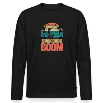 Duck Hunting Hunting Ducks Shooting Rifle Hunting - Men's Premium Organic Long Sleeve Shirt - black - Front - Nico (187cm)