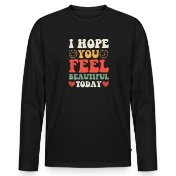 positive thoughts positive life - Men's Premium Organic Long Sleeve Shirt - black - Front - Nico (187cm)
