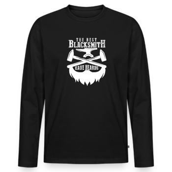 Schmied Shirt Metallarbeiter Amboss Messerschmied - Männer Premium Bio Langarmshirt - Schwarz - Vorne - Nico (187cm)