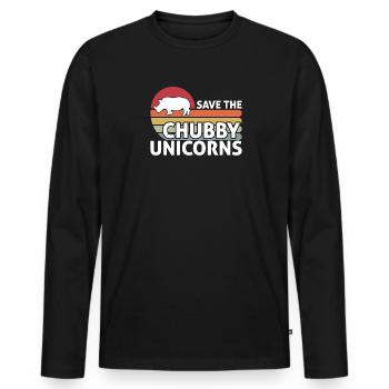 Rhino Rhino Pachyderm Africa Gift Zoo - Men's Premium Organic Long Sleeve Shirt - black - Front - Nico (187cm)