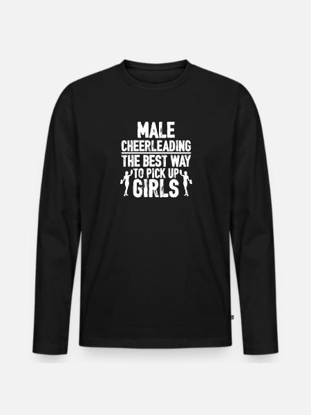 Cheerleader Gave Cheerleading Cheer Cheerdance - Premium økologisk langærmet T-shirt til mænd - sort