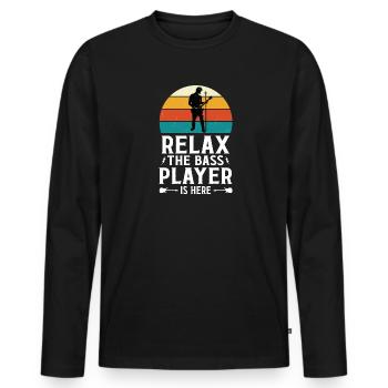 Guitariste Guitariste Guitariste Guitariste Musiciens Musique - T-shirt manches longues Premium bio Homme - noir - Devant - Nico (187cm)