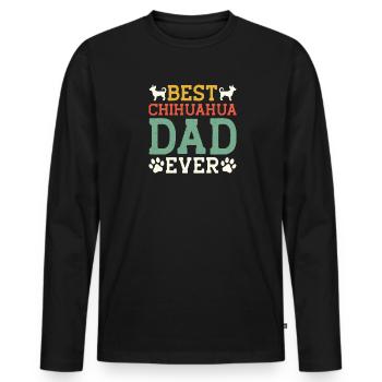 La vie est meilleure Chihuahua propriétaire chien - T-shirt manches longues Premium bio Homme - noir - Devant - Nico (187cm)