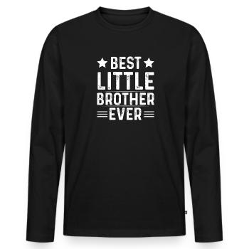 kleiner Bruder - Männer Premium Bio Langarmshirt - Schwarz - Vorne - Nico (187cm)