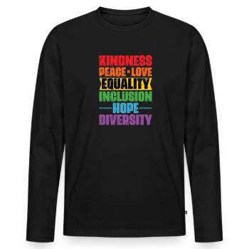 Gay Herz Schwul lesbisch Schwuler Lesbe Geschenk - Männer Premium Bio Langarmshirt - Schwarz - Vorne - Nico (187cm)