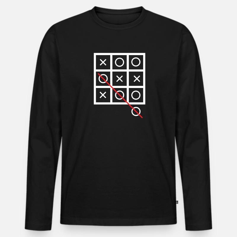 Tic tac toe - Männer Premium Bio Langarmshirt - Schwarz
