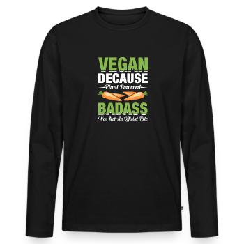 Militant des droits des animaux Végétalien Végétarien Amoureux des animaux Animal - T-shirt manches longues Premium bio Homme - noir - Devant - Nico (187cm)