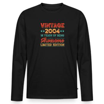 18. Geburtstag Junge Mädchen 18 Jahre 2004 Spruch - Männer Premium Bio Langarmshirt - Schwarz - Vorne - Nico (187cm)