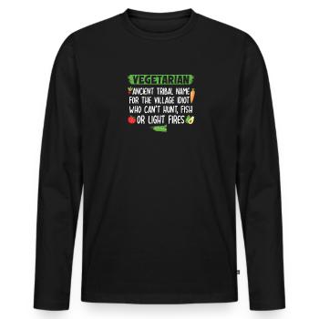 Militant des droits des animaux Végétalien Végétarien Amoureux des animaux Animal - T-shirt manches longues Premium bio Homme - noir - Devant - Nico (187cm)