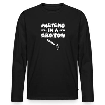 Premier jour d’école Obtenez votre cray sur les enfants - T-shirt manches longues Premium bio Homme - noir - Devant - Nico (187cm)