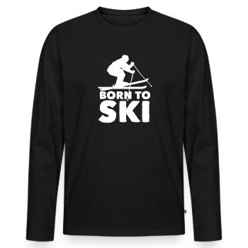 Skieurs Montagnes Descente Ski Sport Skis Ski Ski - T-shirt manches longues Premium bio Homme - noir - Devant - Nico (187cm)