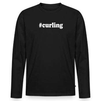 Joueur de curling Stick Shooting Curling Cadeau - T-shirt manches longues Premium bio Homme - noir - Devant - Nico (187cm)