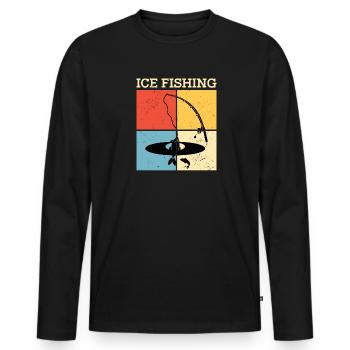 Pêche sur glace Pêche sur glace Pêche sur glace - T-shirt manches longues Premium bio Homme - noir - Devant - Nico (187cm)
