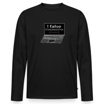 Cadeau de programmeur développeur de logiciels - T-shirt manches longues Premium bio Homme - noir - Devant - Nico (187cm)