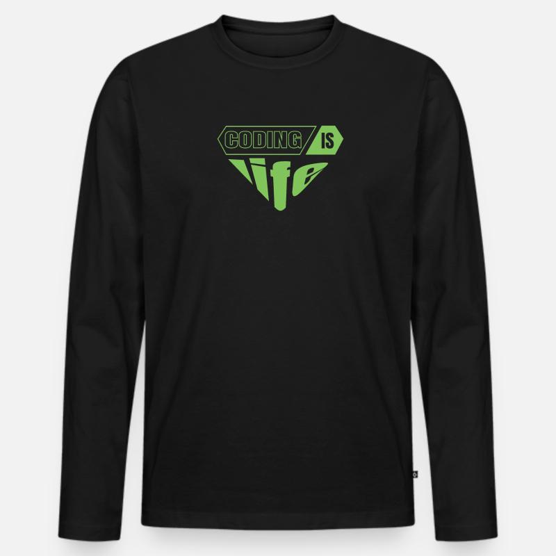 Softwareentwickler Programmierer Geschenk - Männer Premium Bio Langarmshirt - Schwarz