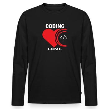 Cadeau de programmeur développeur de logiciels - T-shirt manches longues Premium bio Homme - noir - Devant - Nico (187cm)