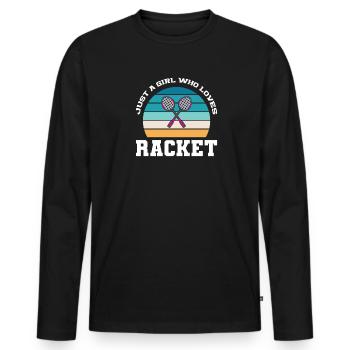 TENNIS LOVE Tournoi sportif de terrain de raquette - T-shirt manches longues Premium bio Homme - noir - Devant - Nico (187cm)