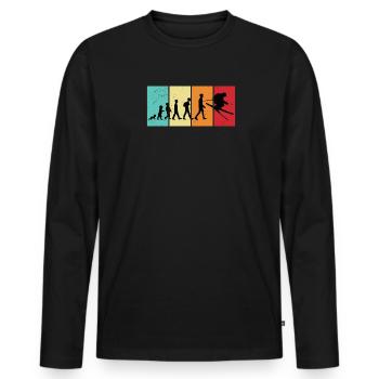 Skispringer Skispringen Wintersport Extremsport - Männer Premium Bio Langarmshirt - Schwarz - Vorne - Nico (187cm)
