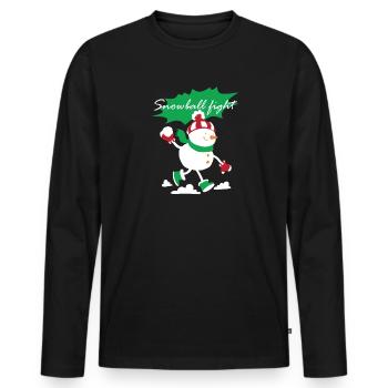 Enfants Snowball Fight Boule de neige - T-shirt manches longues Premium bio Homme - noir - Devant - Nico (187cm)