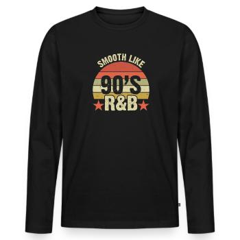 Cassette de musique R&B des années 90 ans de chansons - T-shirt manches longues Premium bio Homme - noir - Devant - Nico (187cm)