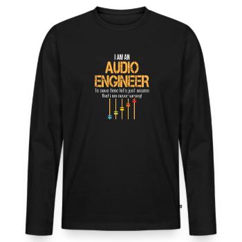 Ingénieur du son Ingénieur du son Ingénieur du son Mixeur - T-shirt manches longues Premium bio Homme - noir - Devant - Nico (187cm)