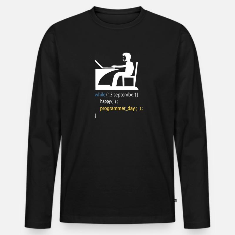 Softwareentwickler Programmierer Geschenk - Männer Premium Bio Langarmshirt - Schwarz