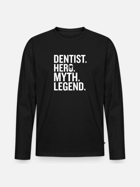 Klinikassistent Tandlæge Tand - Premium økologisk langærmet T-shirt til mænd - sort