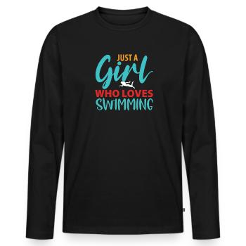 Swimmer Swimming Pool Swimming Sport Swimming - Men's Premium Organic Long Sleeve Shirt - black - Front - Nico (187cm)