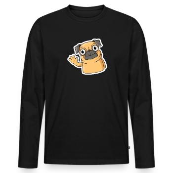 Süßer Mops Leben Welpe Hundebesitzer Mopsliebe - Männer Premium Bio Langarmshirt - Schwarz - Vorne - Nico (187cm)