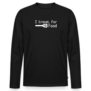 Restaurant Tester Travel Food - Men's Premium Organic Long Sleeve Shirt - black - Front - Nico (187cm)