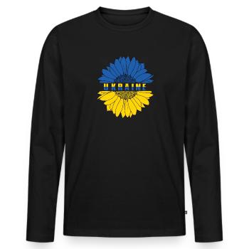 Ukraine Peace Flag No War - Men's Premium Organic Long Sleeve Shirt - black - Front - Nico (187cm)