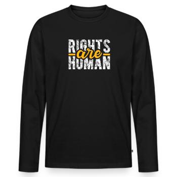 Human Rights Politics Freedom Demonstrating - Men's Premium Organic Long Sleeve Shirt - black - Front - Nico (187cm)