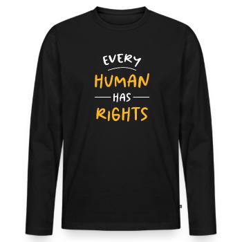 Human Rights Politics Freedom Demonstrating - Men's Premium Organic Long Sleeve Shirt - black - Front - Nico (187cm)