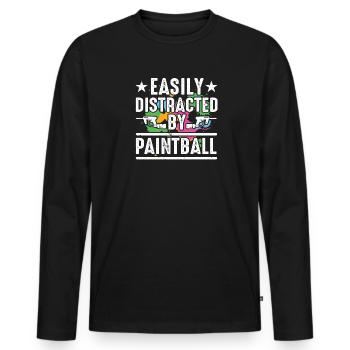 Paintball Cadeau Paintballer Paintball Player - T-shirt manches longues Premium bio Homme - noir - Devant - Nico (187cm)
