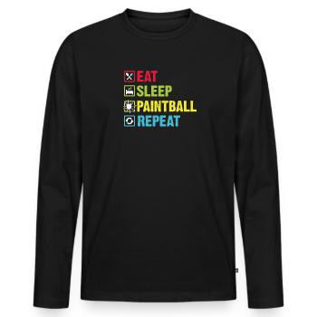 Paintball Cadeau Paintballer Paintball Player - T-shirt manches longues Premium bio Homme - noir - Devant - Nico (187cm)