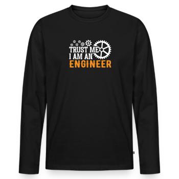 Ingénieur Cerveau Génie mécanique Génie électrique Mathématiques - T-shirt manches longues Premium bio Homme - noir - Devant - Nico (187cm)